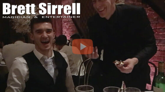 Stustoke Barn wedding, with magic tricks making wedding guests laugh and having fun. 